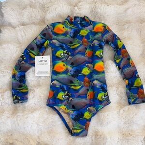 Mott50 Kids Rashguard - Blue and Orange Fish Design